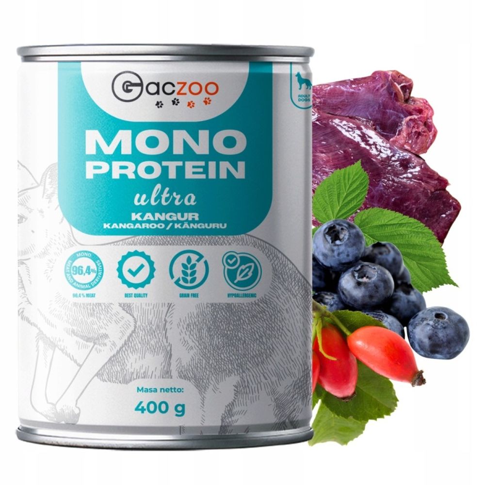 Gaczoo MONO Protein Ultra karma mokra dla psa Kangur 6x400g